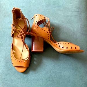 Nine West Cut Out Block Heel Open Toe Shoe